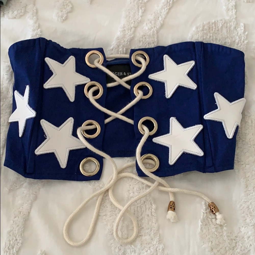 Super cute lace up crop top